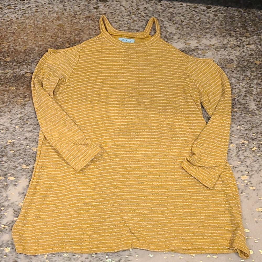 She sky Strip tunic long sleeve top